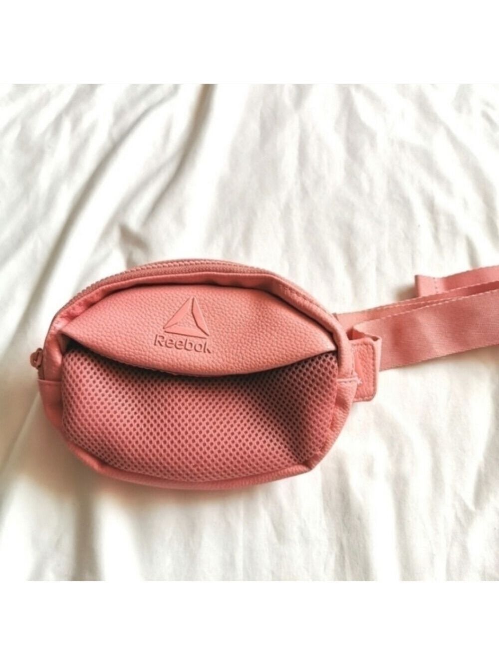 Reebok Pink Pebbled Belt Bag Fanny Pack Crossbody with Mesh Pocket